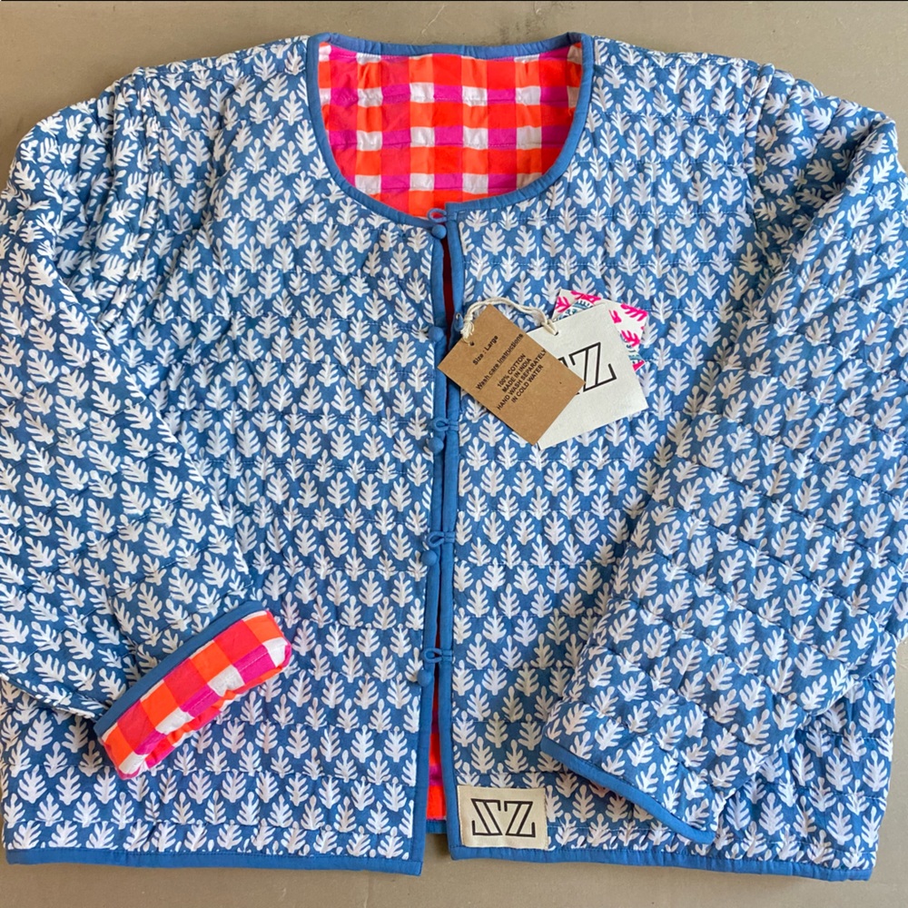 NWT SZ BLOCKPRINTS QUILTED JACKED HARD TO FIND LARGE